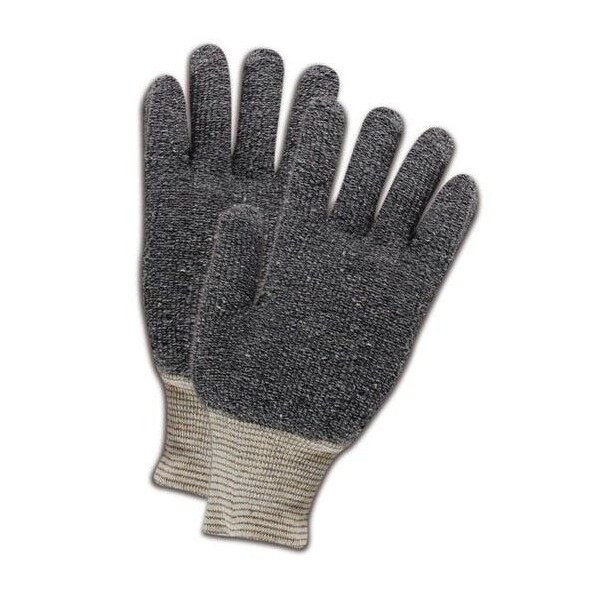 Magid Machine Knit Gloves, Polyester/Cotton Blend, Gray, L, 12 PK GT938R - main